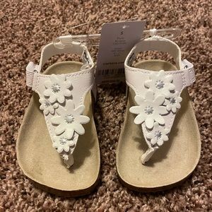 White Floral Baby Sandals